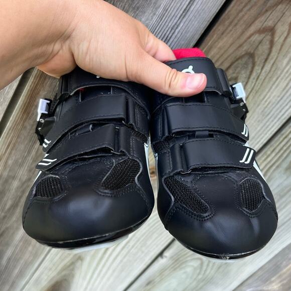 Peloton PL-SH-02 Cycling Shoes w/ Cleats Black Red Size 39 EU (Women's 8 US) EUC - Picture 6 of 10